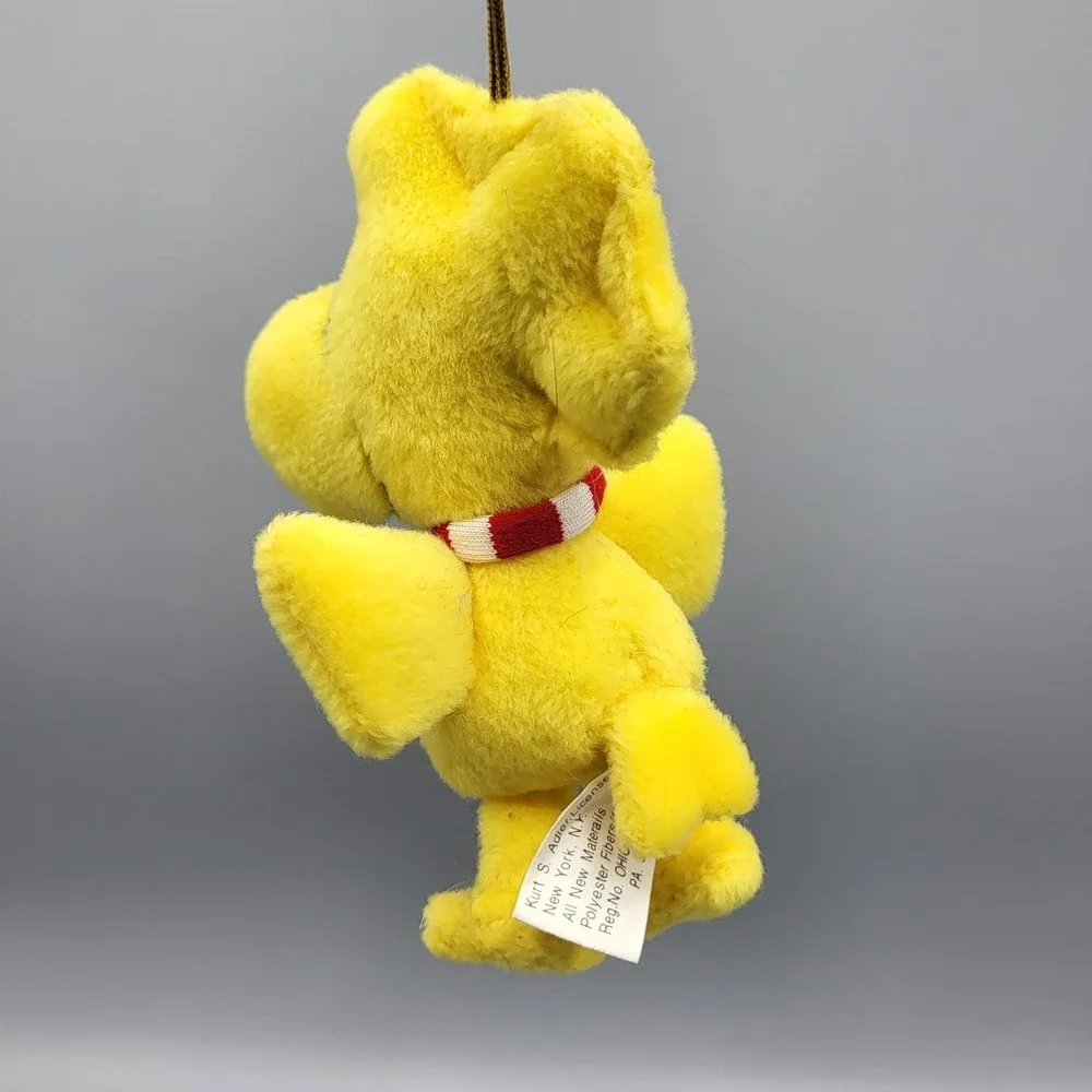 Kurt Adler Woodstock Plush Stuffed Ornament Peanuts Small Striped Scarf Yellow
